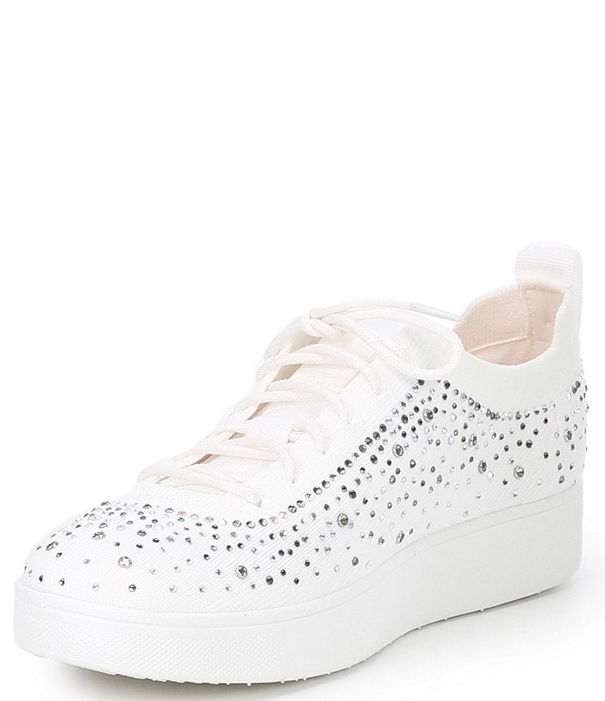 FitFlop Rally Ombre Crystal Embellished Lace-Up Sneakers