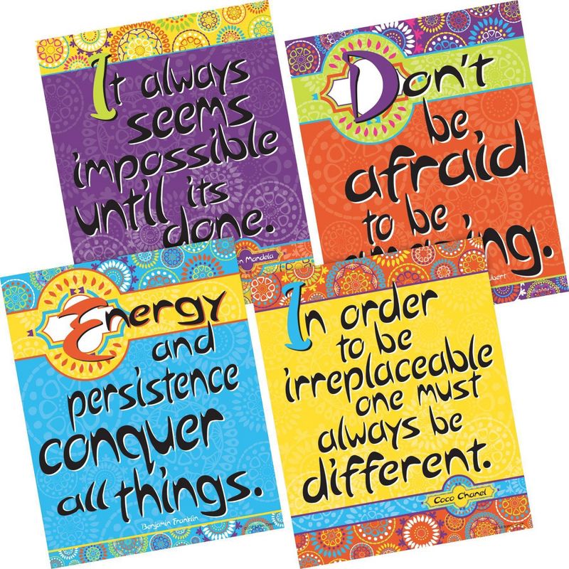 Set of 8 Be Courageous Motivational Art Prints - Barker Creek