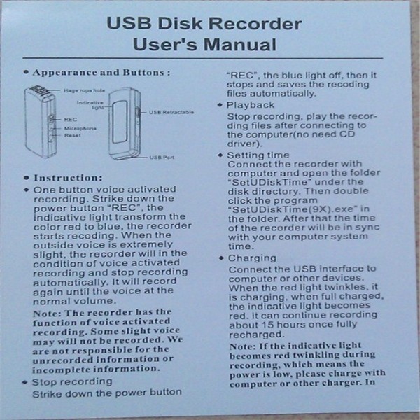 TeKit (10PCS/lot)  Voice Activated Spy USB Flash Drive digital Audio voice Recorder(4GB)