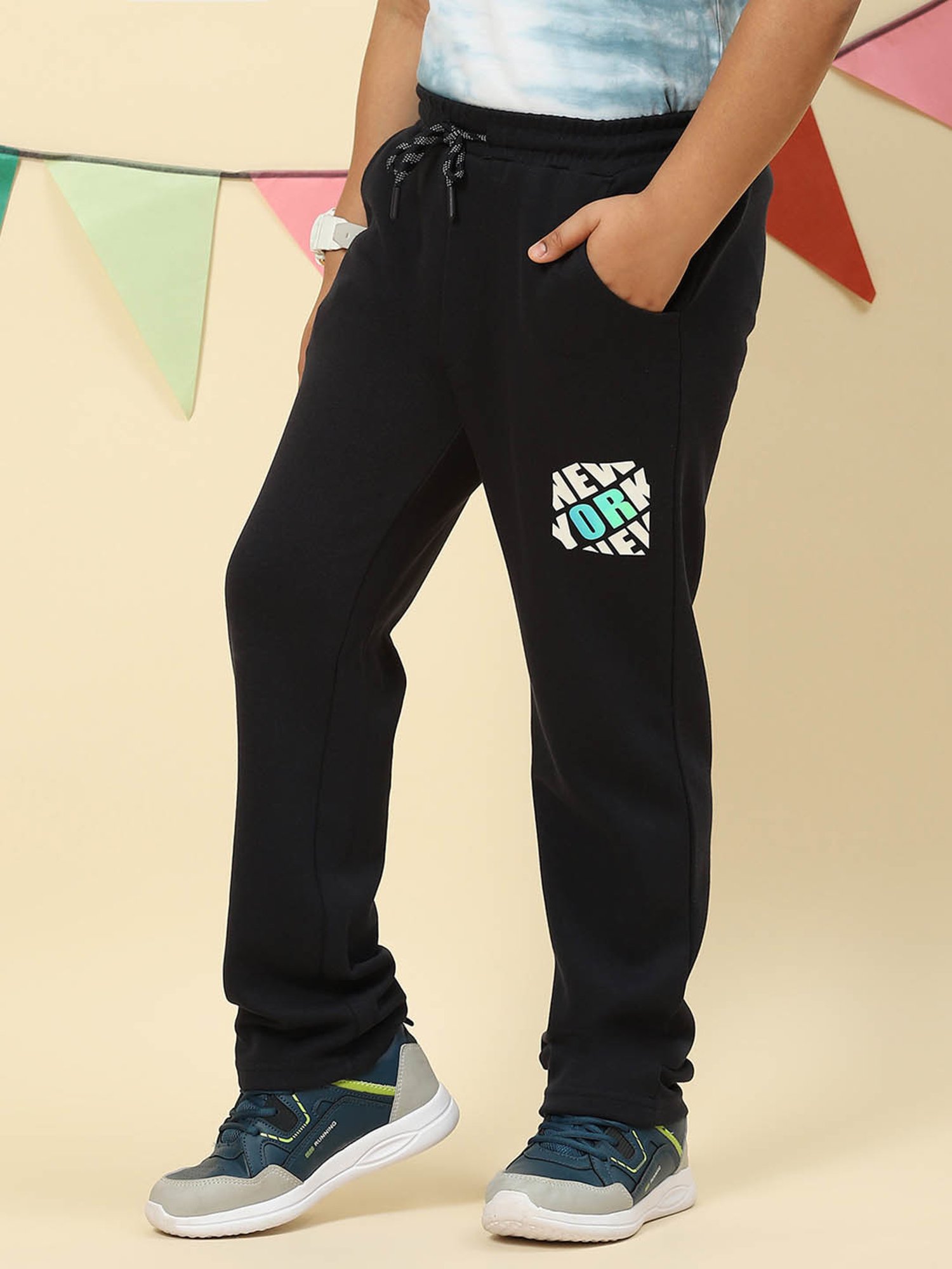 Monte Carlo Boys Black Printed Trousers