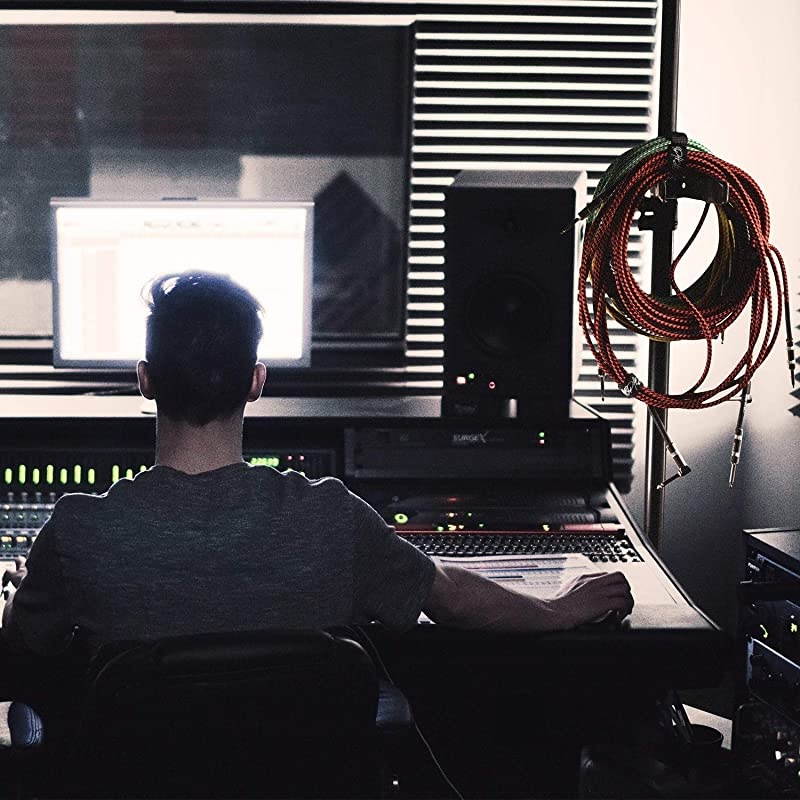 15 Foot Double Insulated and Road Ready Tweed Braided XLR Male to XLR Female Microphone Cable Green Candy Stripe