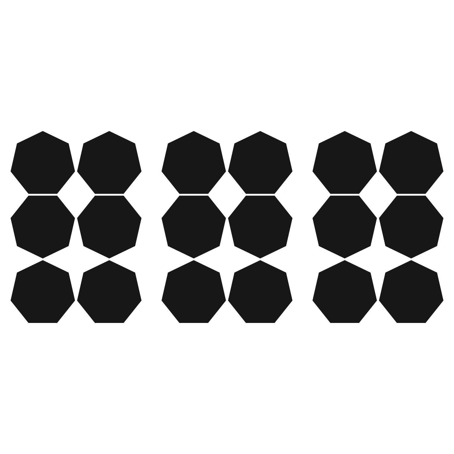 LiteMark 1 Inch Yellow Removable Heptagon Decals - Pack of 160