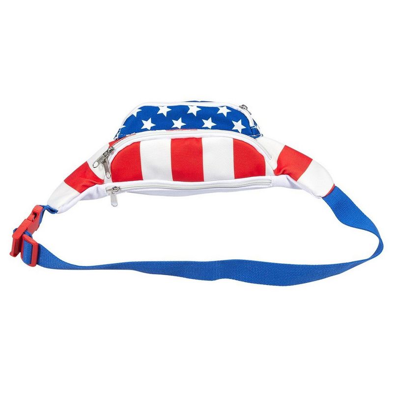 Juvale USA Fanny Pack - American Flag Fanny Pack, Patriotic Waist Bag for Vacations, Special Events, Daily Use - 15 x 4.5 x 3 Inches