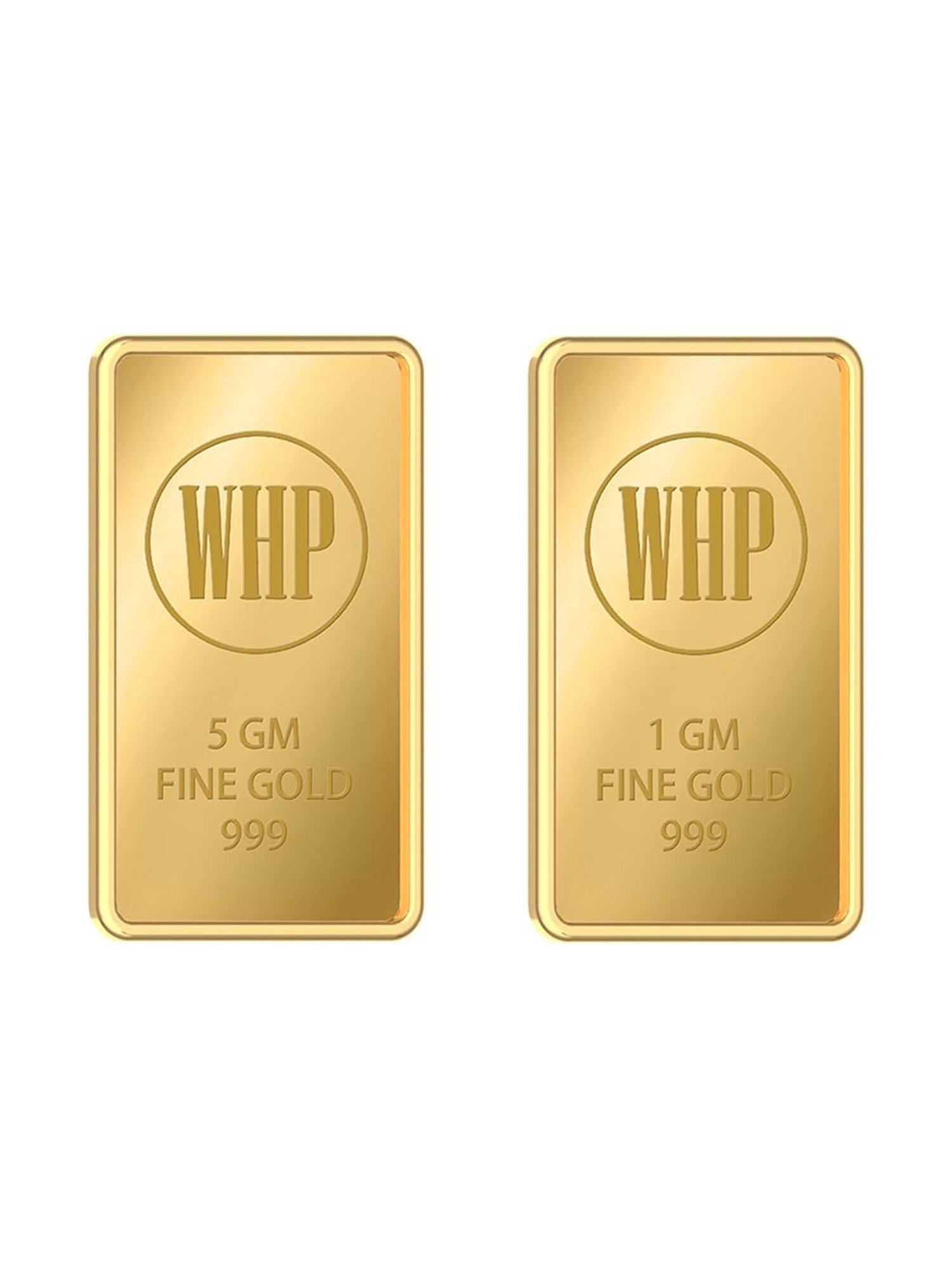 Waman Hari Pethe Jewellers Combo of 24k (999) 5gm & 1gm Yellow Gold Bar
