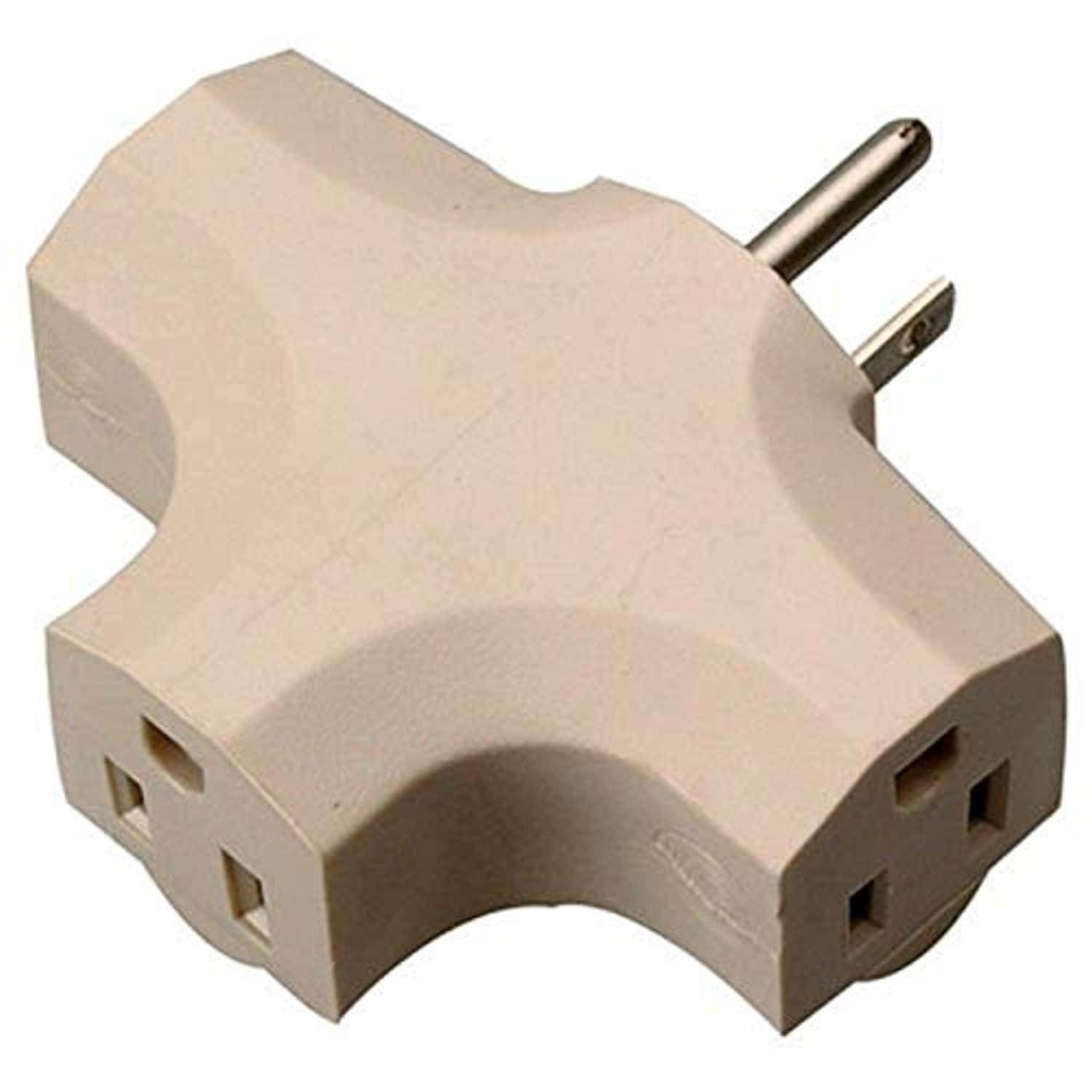 master electrician 0990297me beige vinyl grounded cube tap