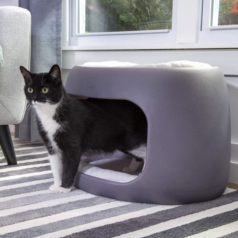 Step2 Furry Friends Bunk Bed Double Level Multi Functional Small Dog and Cat Pet Bed Lounger for Animals Up to 30 Pounds, Gray