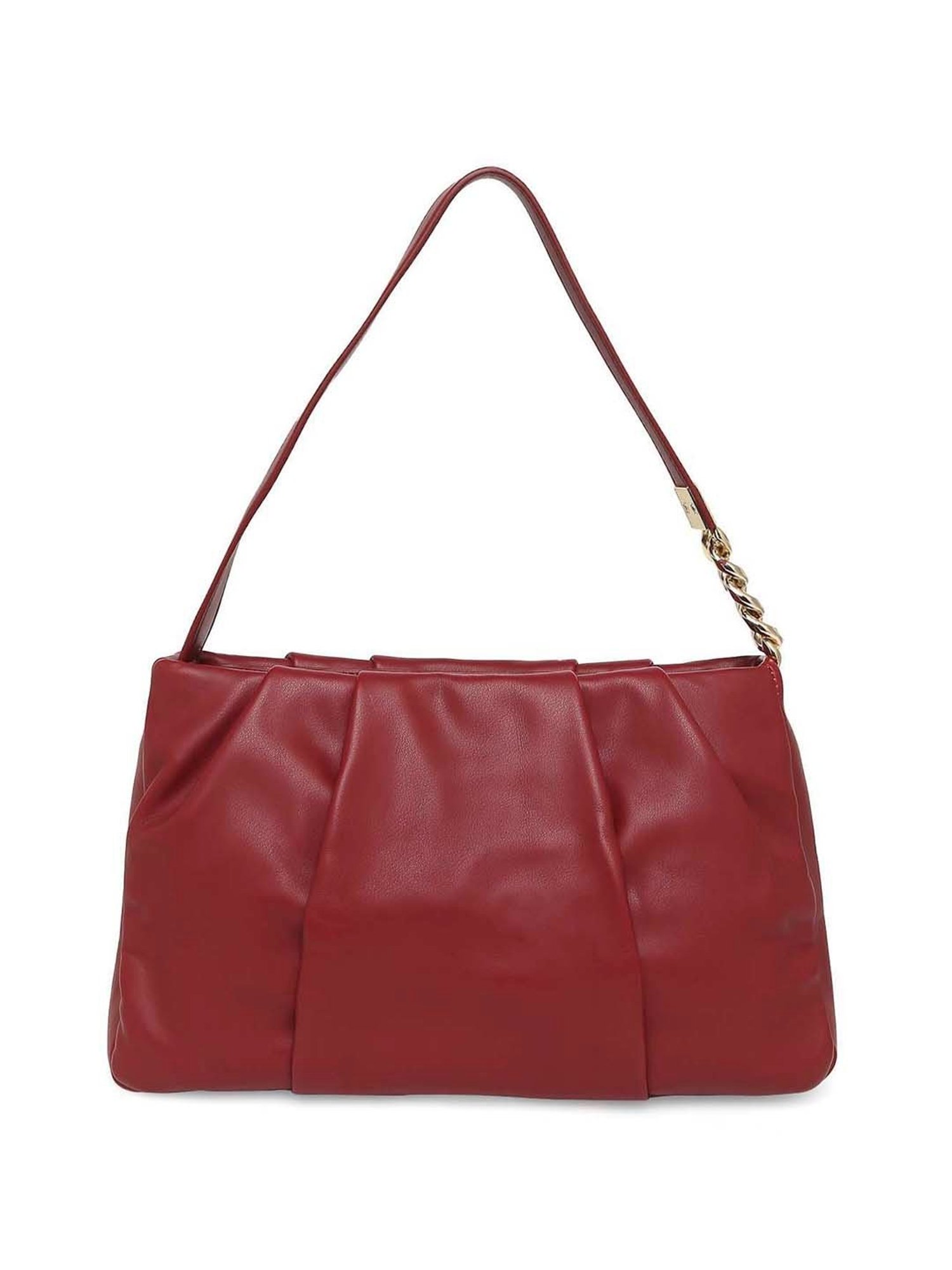 Marina Galanti Red Textured Medium Baguette Bag