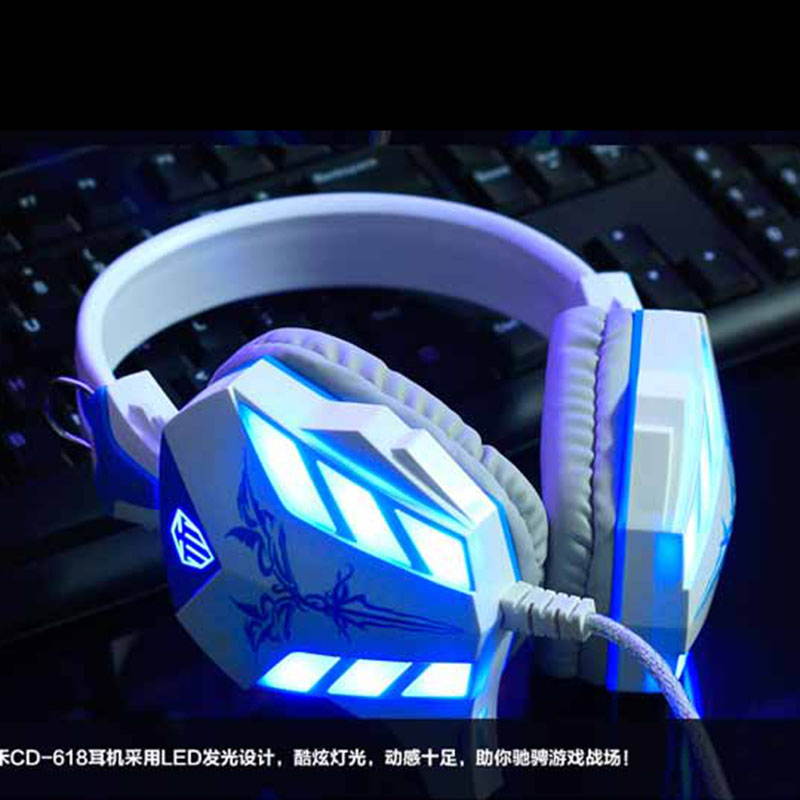 Gaming Headphone USB + 3.5mm Gaming Headset Headband Earphone with Microphone Noise Canceling LED Light for PC Gamer