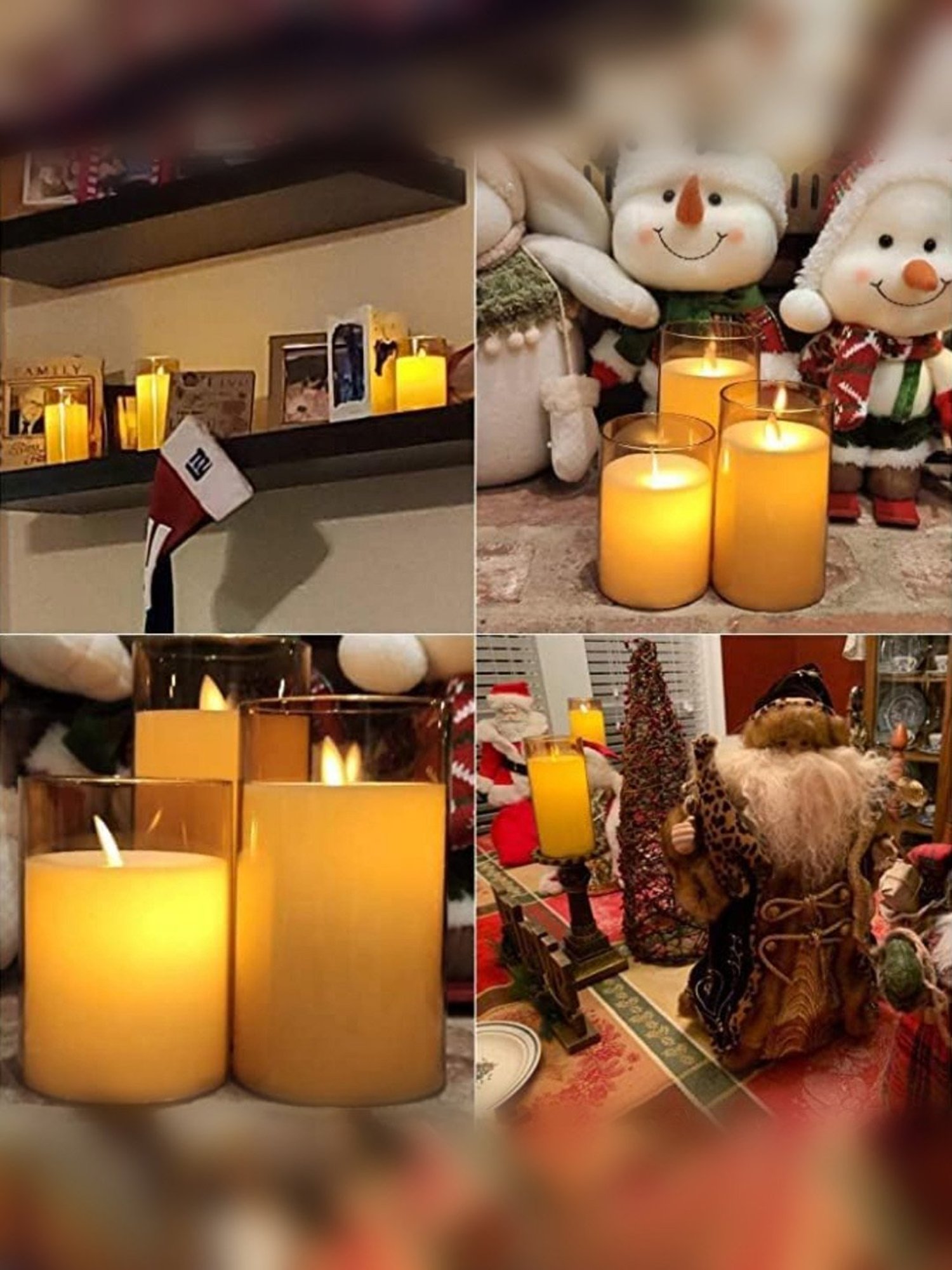 Xergy Acrylic Battery Operated Flameless LED Candles Light, Pack of 3 (Warm White)