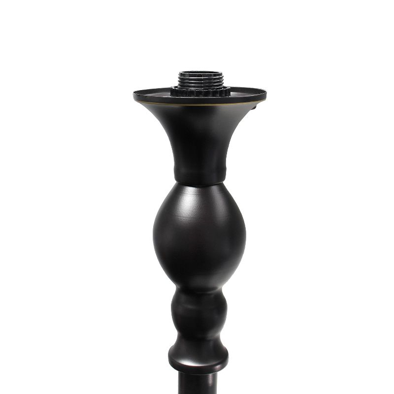 1 Light Restoration Torchiere Floor Lamp with Marbleized Glass Shade Bronze - Elegant Designs