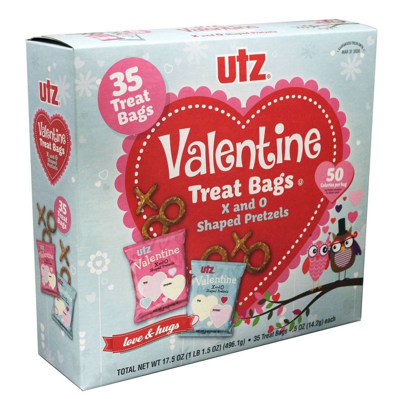 Utz Valentine Fun Shaped Pretzel Exchange Snacks - 35/.5oz