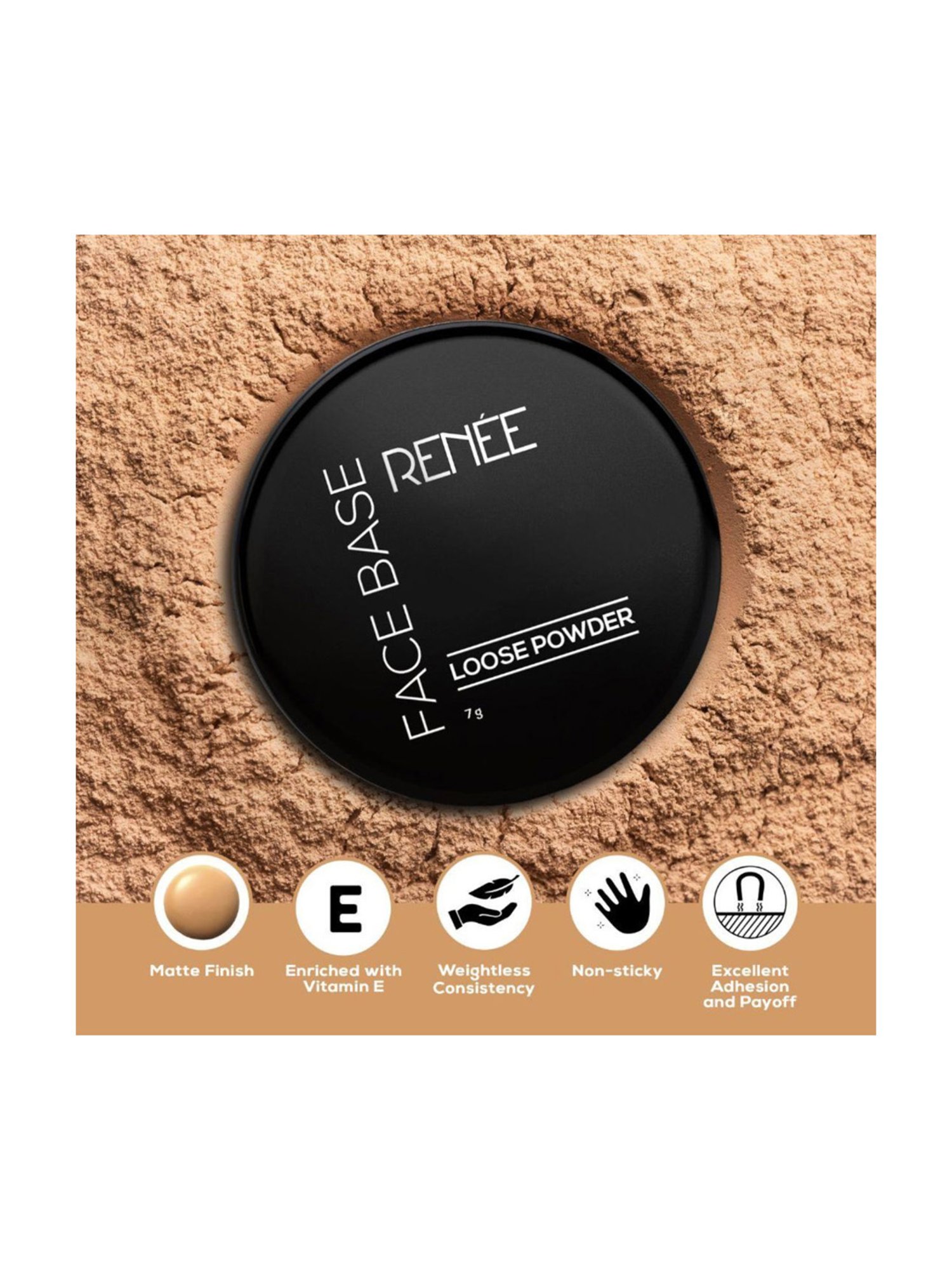 Renee Face Base Loose Powder Mellow Beige - 7 gm