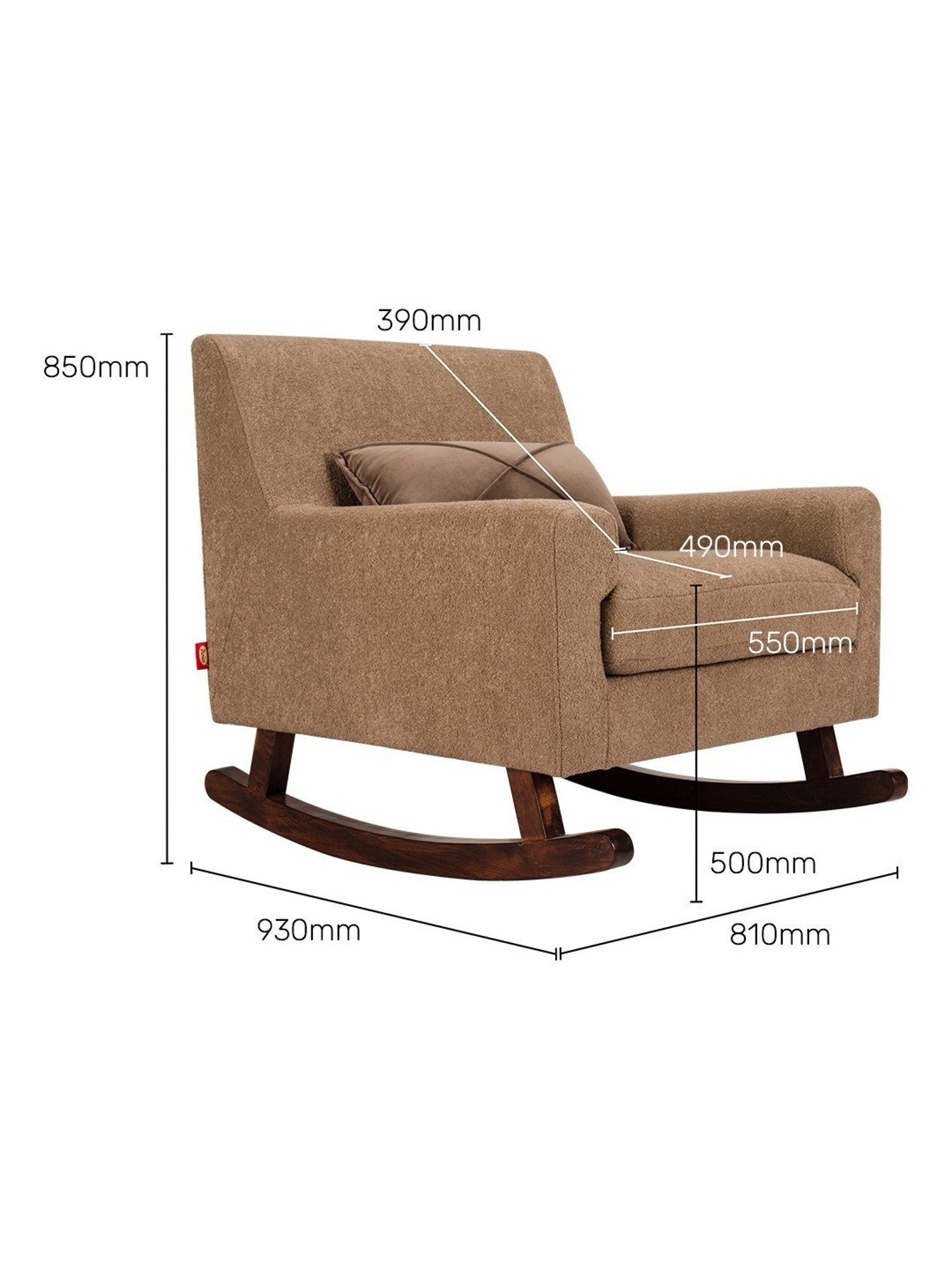 Durian Melania Cigar Brown Fabric Rocker Chairs