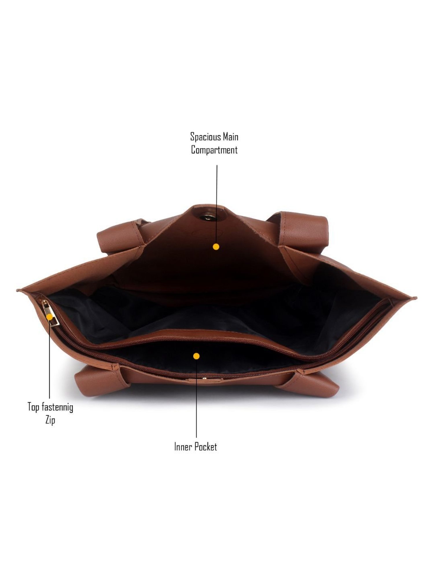 Yelloe Tan Printed Large Tote Bag