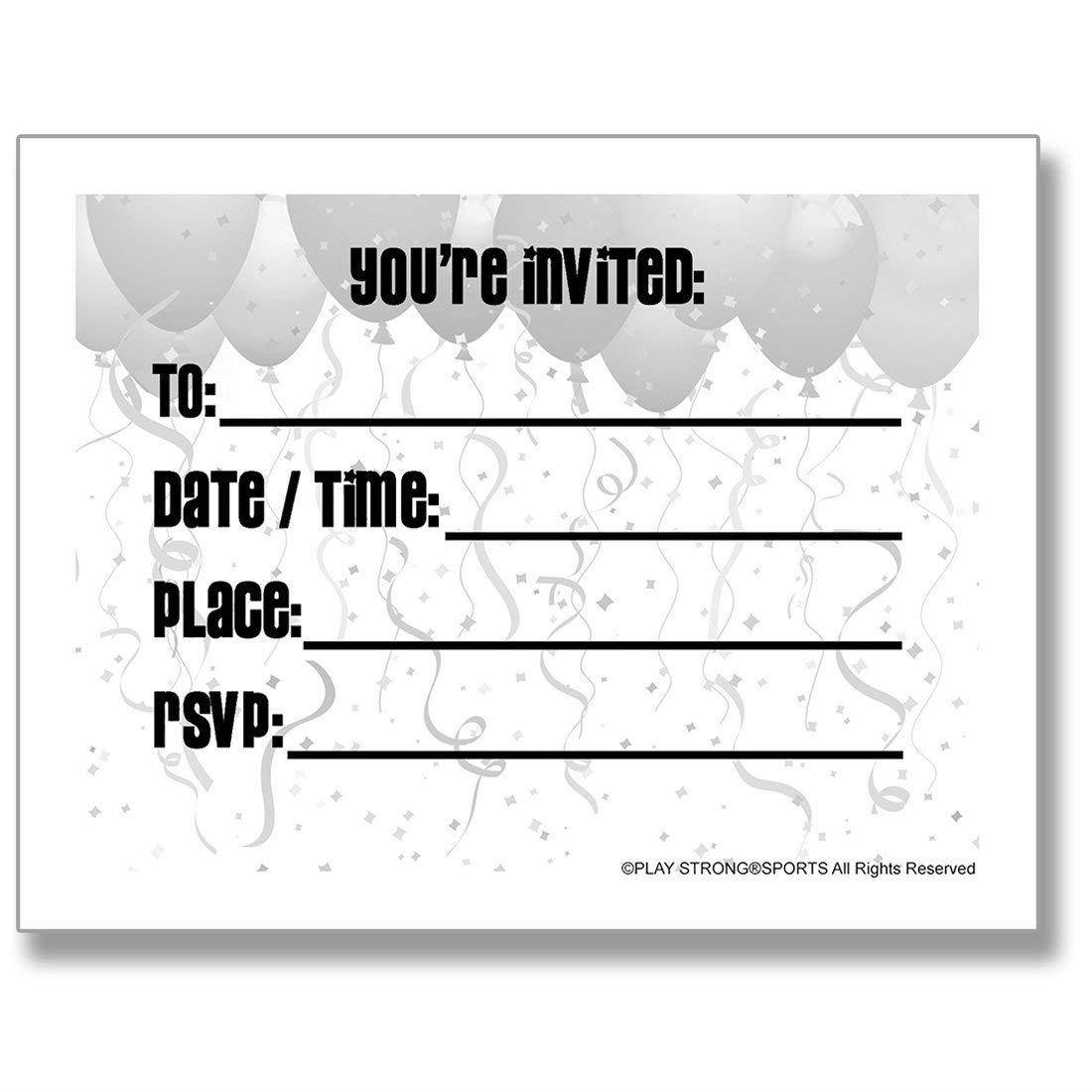 BASEBALL Party INVITATIONS (Blue, 4.25"x5.5") 12-PACK Postcard Party Invitation Stationery for players, coaches and fans birthday parties, team parties and special events! #AllProfitsToHelpKids