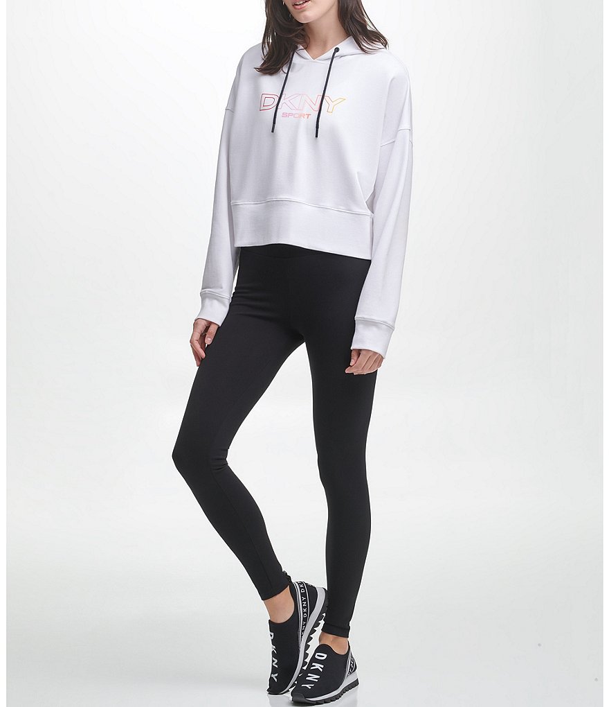 DKNY Sport Ombre Logo Cropped Coordinating Hoodie
