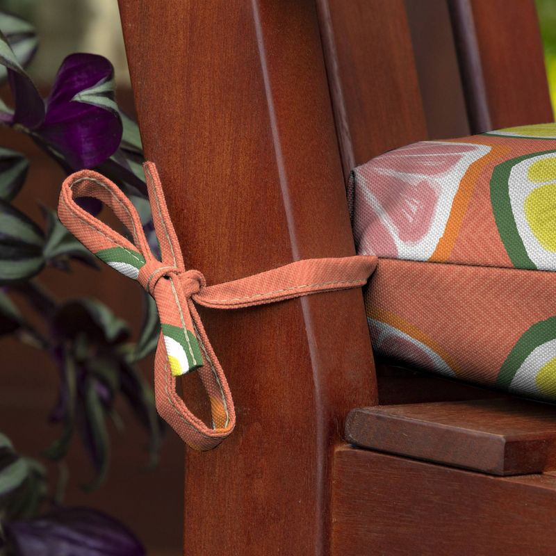 Arden Selections Watercolor Citrus Outdoor Wicker Settee Pink