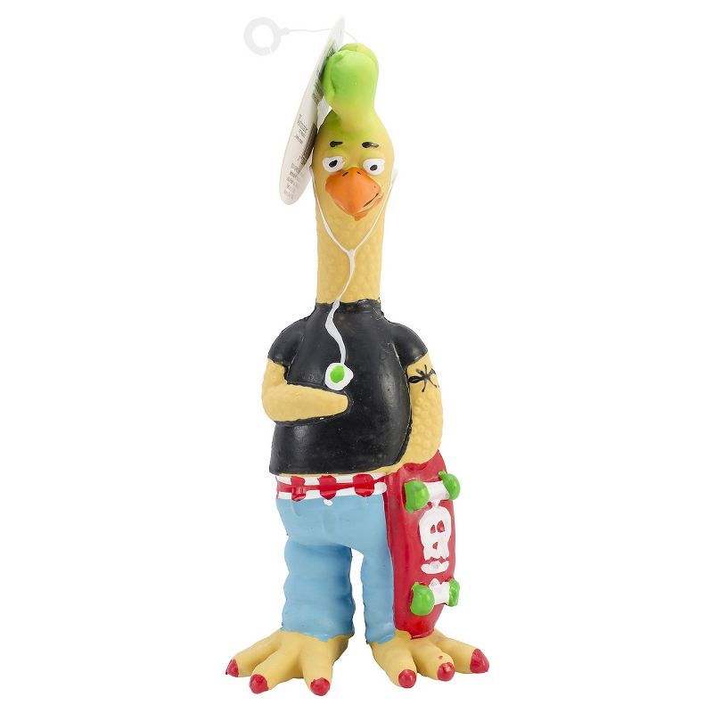 Ruffin'it Tony Mohawk Latex Chicken Dog Toy - Small (9'')