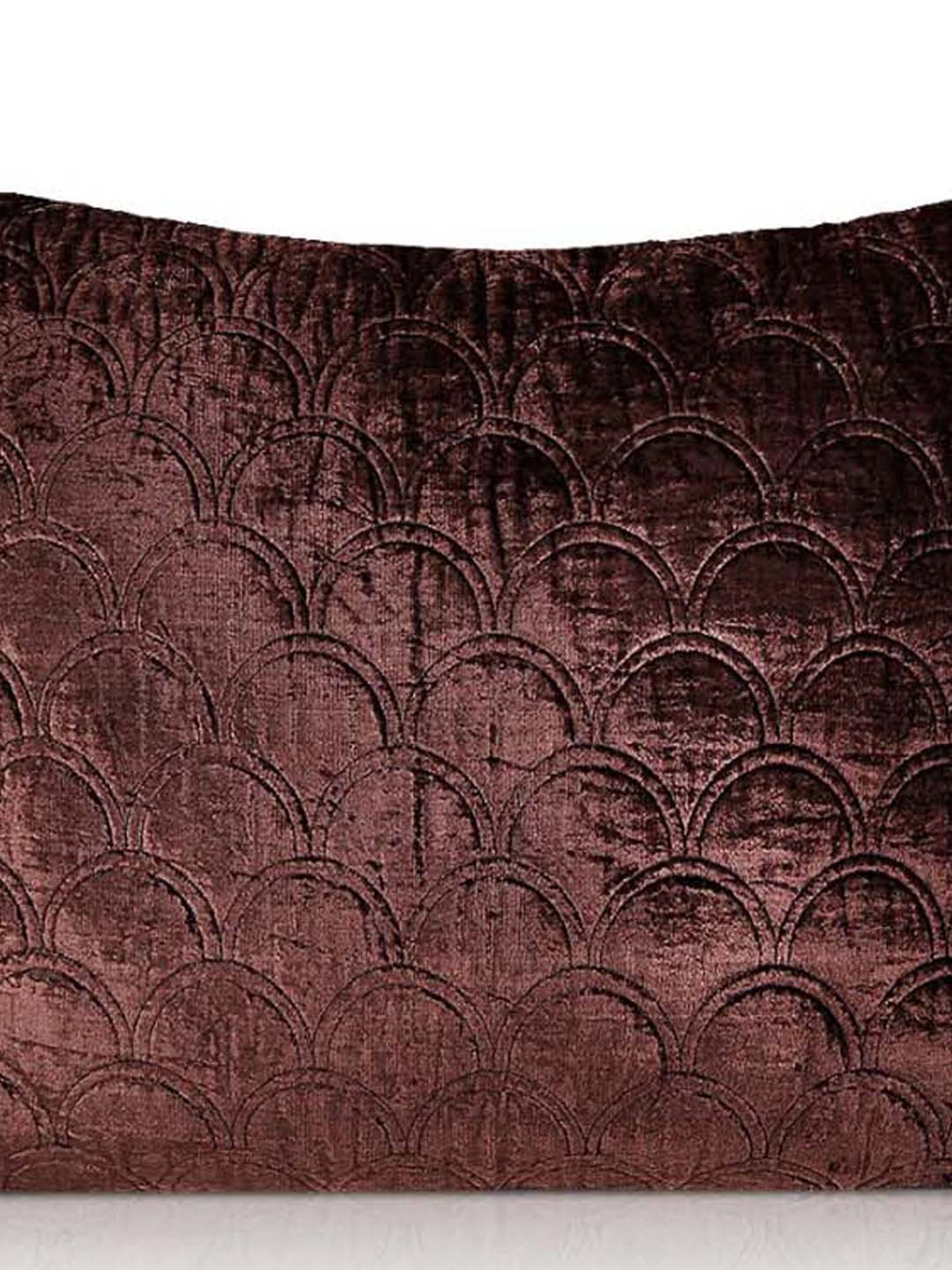 Home4U Lara Brown Velvet Rayon Cushion Cover - Set of 1