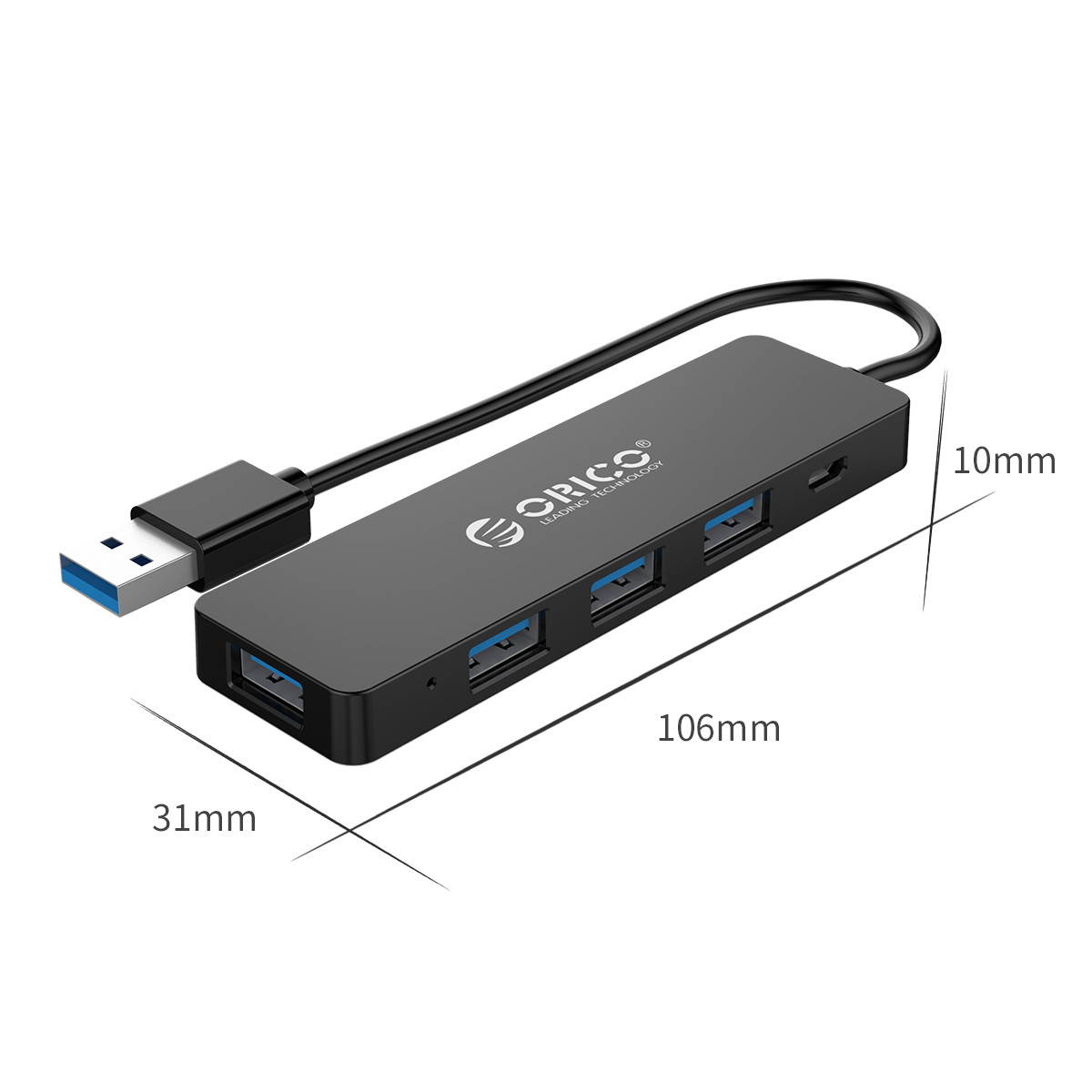 USB HUB, ORICO 4 Port Portable USB2.0 HUB  High Speed USB Splitter Portable OTG Adapter For Computer Laptop Tablet Accessories
