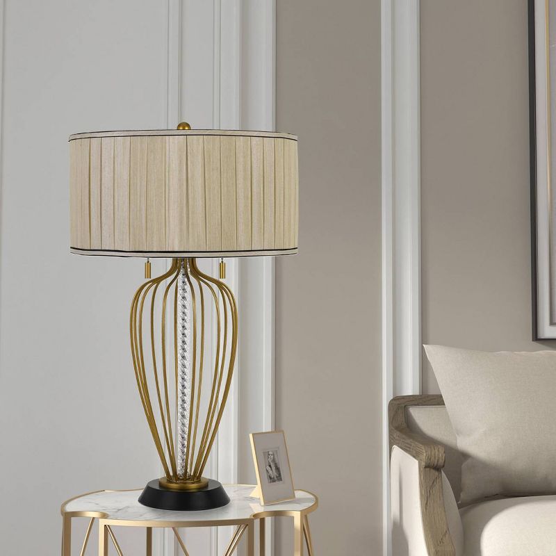 30" Metal Laval Table Lamp Antique Brass/Black - Cal Lighting