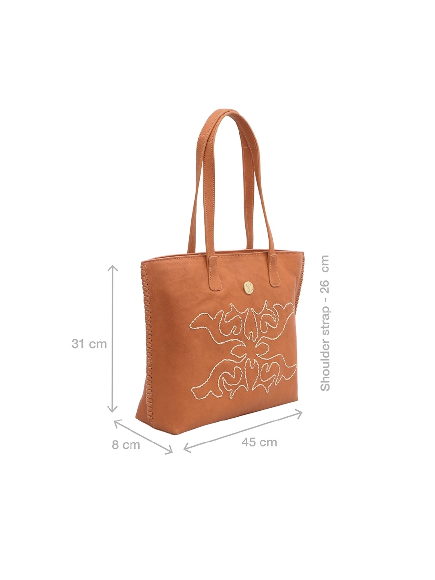 Hidesign WILD WEST  Orange Embroidered Large Shoulder Handbag