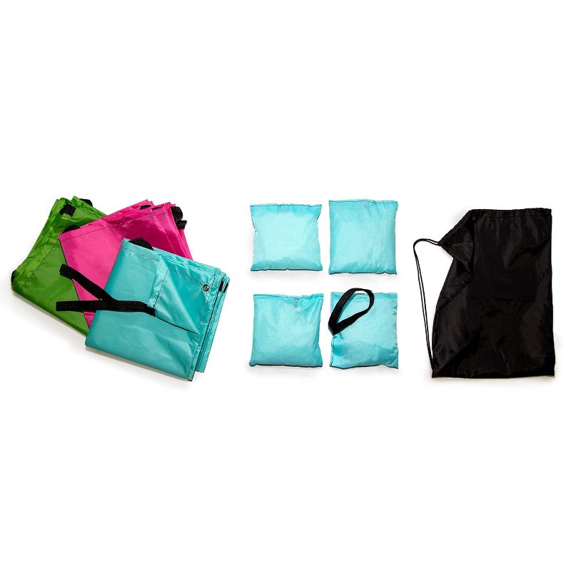 JumpOff Jo Build Me Blanket Fort, Configurable Play Tent Kit, 3 Ripstop Blankets, Beanbags & Drawstring Backpack