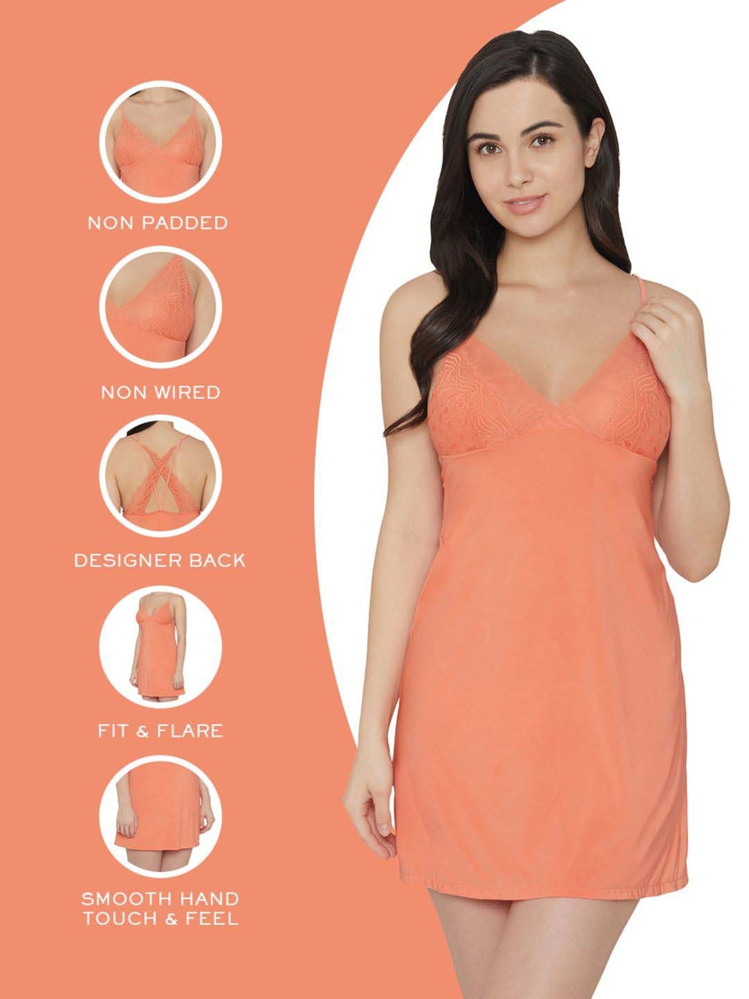 Wacoal Orange V Neck Chemise