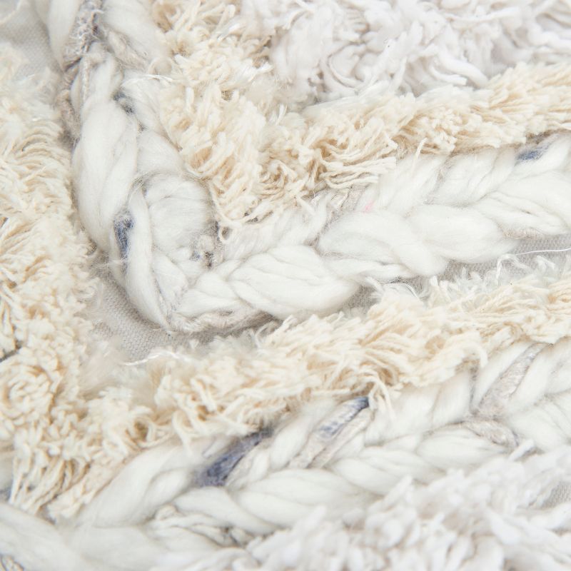 20"x20" Geometric Decorative Filled Oversized Square Throw Pillow White - Rizzy Home