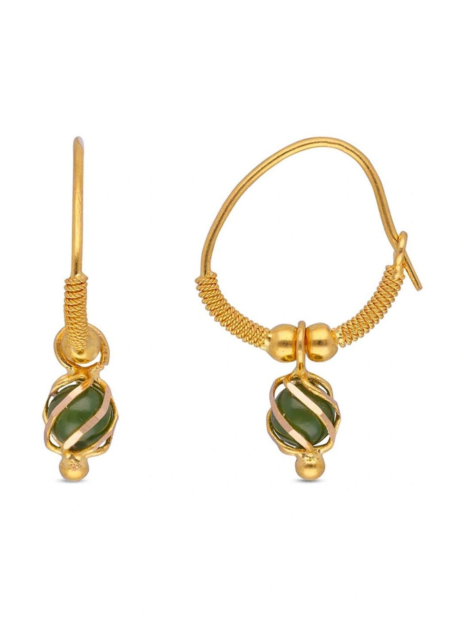 CKC Boho Chic: Piercing Gold Hoops with Colorful Bead Danglers