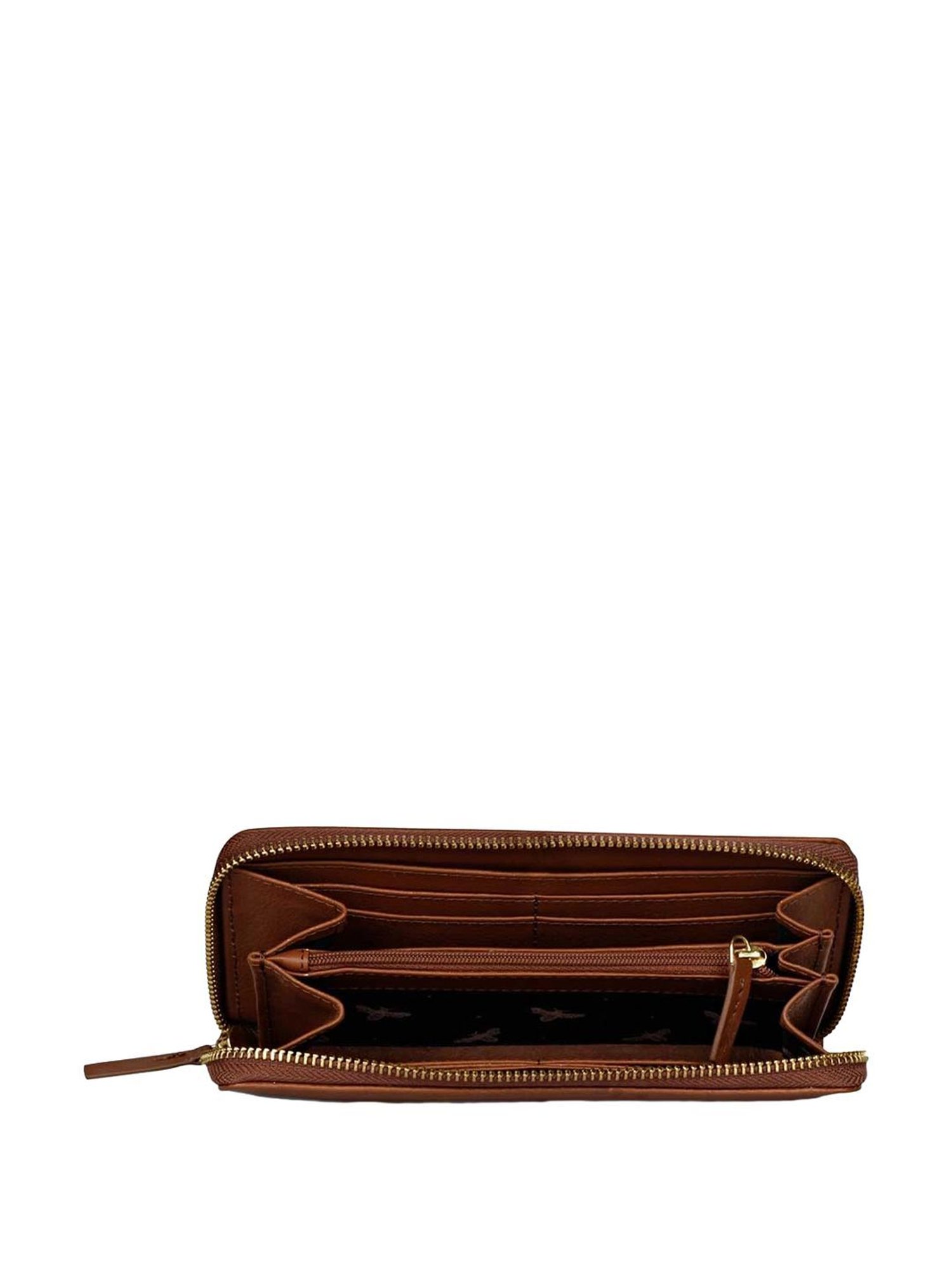 Favore Brown Logo Zip Around Wallet For Women