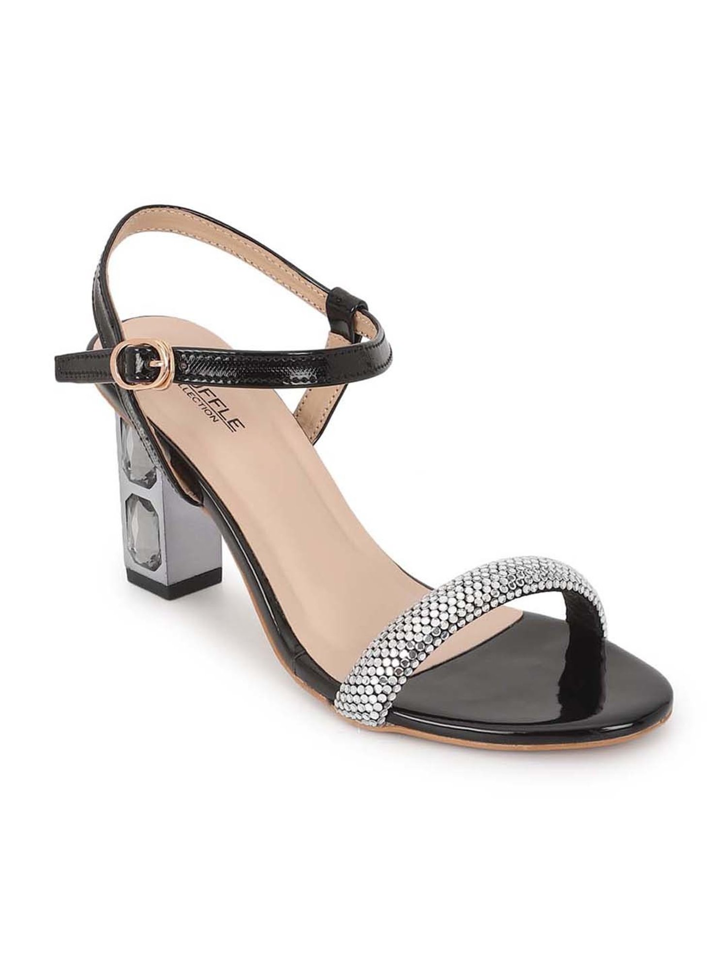 Truffle Collection Women's Black Ankle Strap Sandals
