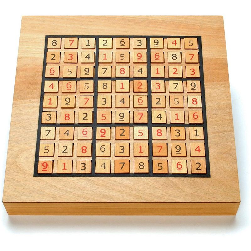 WE Games Wooden Sudoku Puzzle Board Game with Pull Out Drawers - 11 in