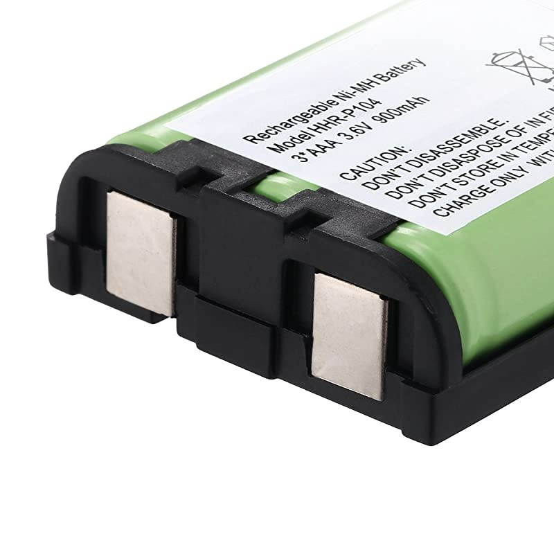 3.6V Rechargeable Ni-MH Battery for Panasonic Cordless Phone HHR-P104 HHR-P104A Type29 (2 Pack)