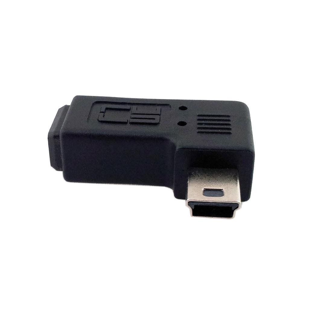 Right angled 90 degree 5Pin Mini USB Male to Female M to F Extension Adapter