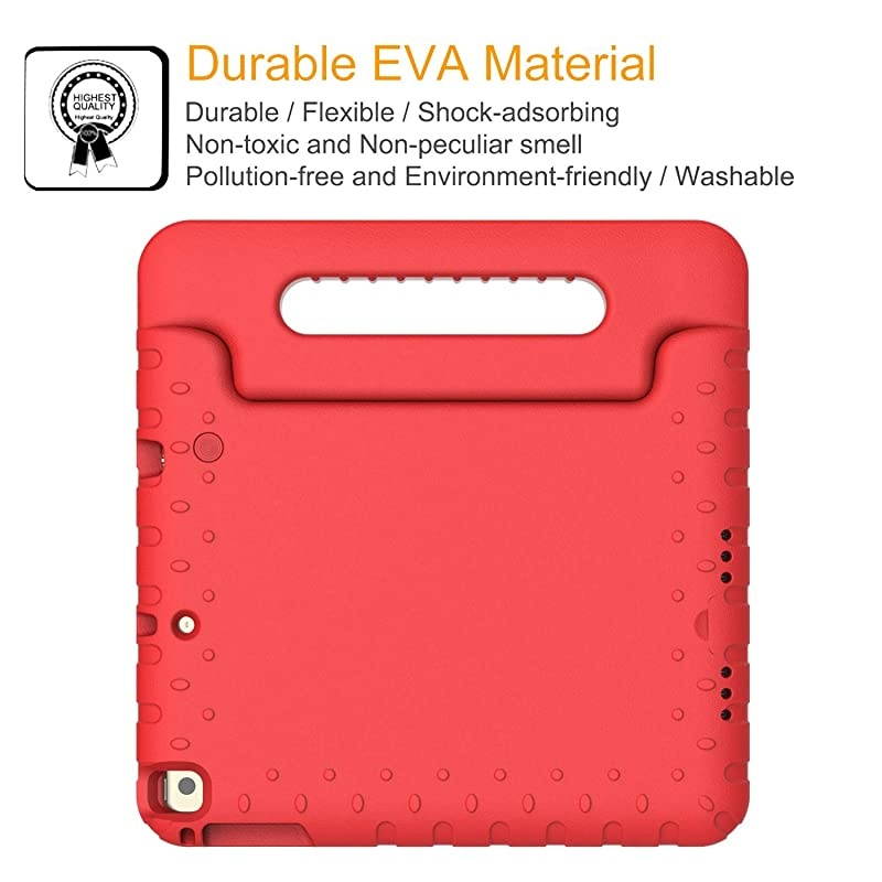 Kids Case for iPad 97 20172018 iPad Air 2 Light Weight Shock Proof Convertible Handle Stand Friendly Kids Case for 97inch iPad 5th 6th Gen iPad Air 1 iPad Air 2 Red