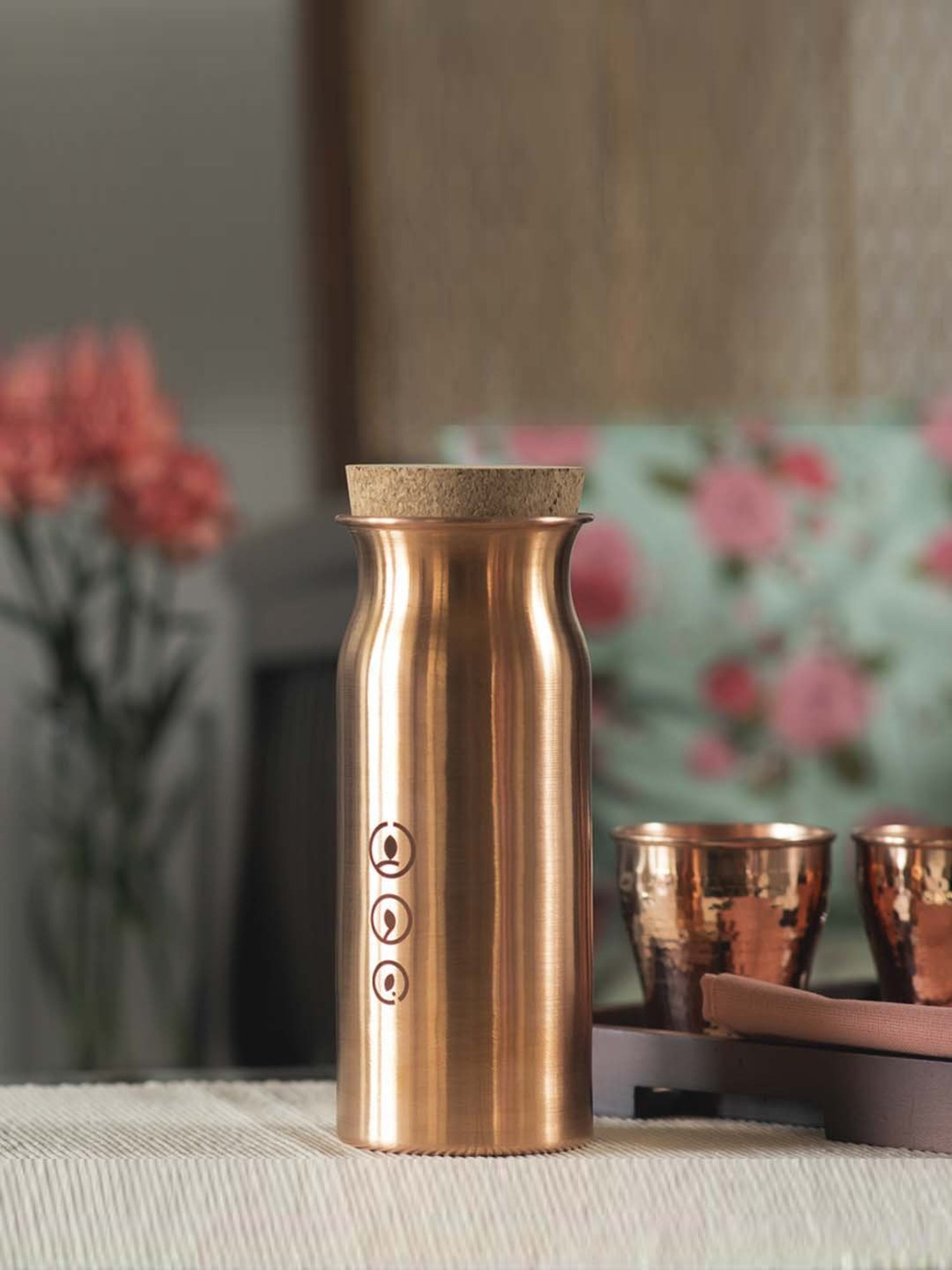 COPPRE Metallic Copper Aqua Tabletop Bottle - Set of 1