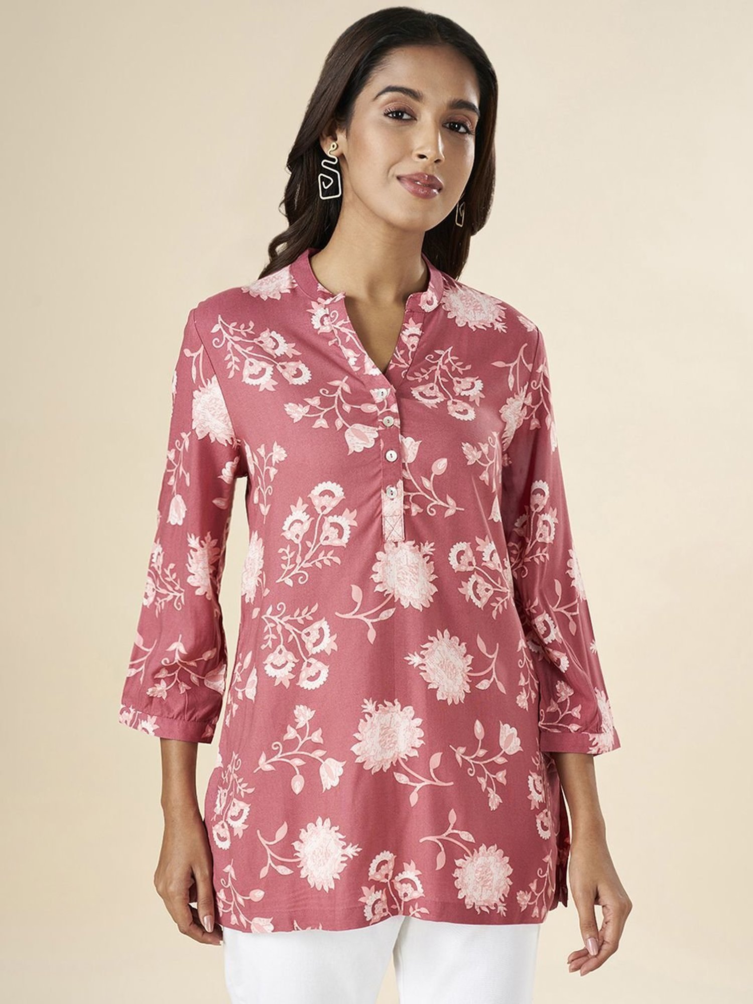 Akkriti by Pantaloons Pink Printed Tunic