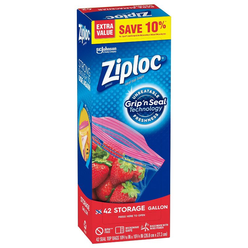 Ziploc Gallon Food Storage Bags - 42ct
