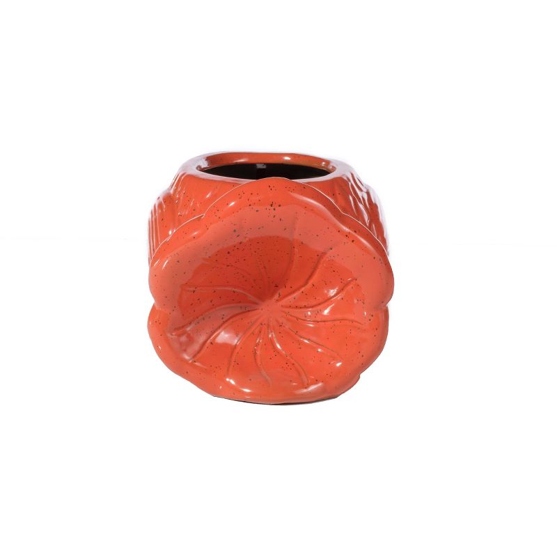 7.75" Handmade Glazed Ceramic Fish Statue Orange - Alfresco Home LLC