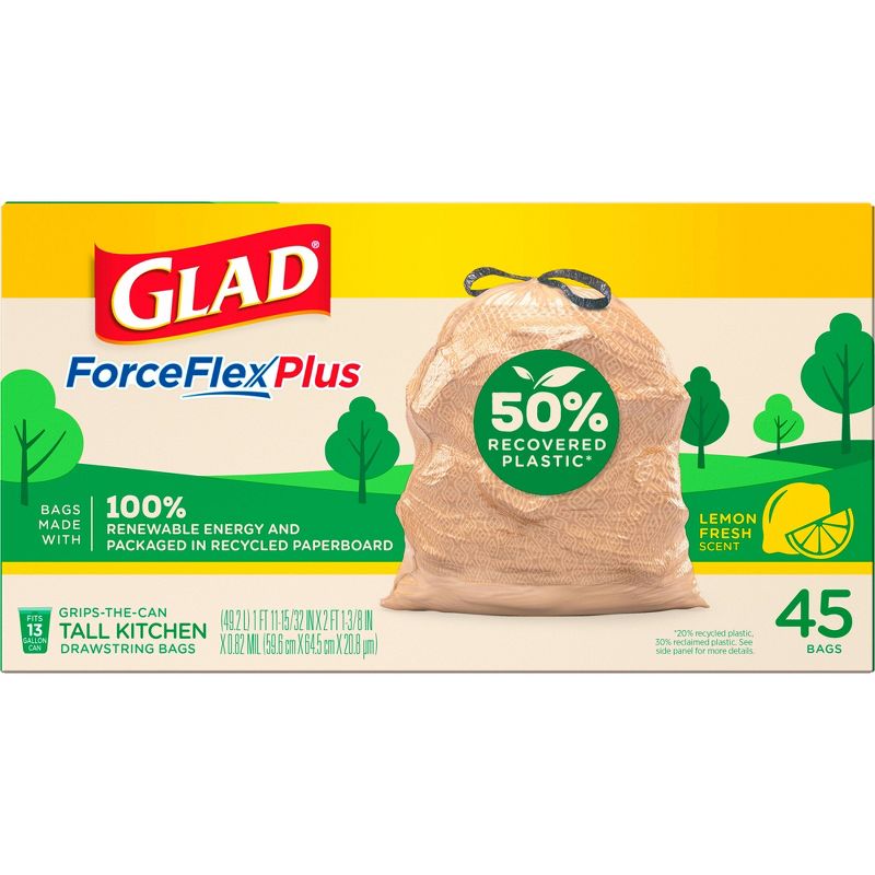 GreenPolly Drawstring Recycling Trash Bags - 13 Gallon - 20ct