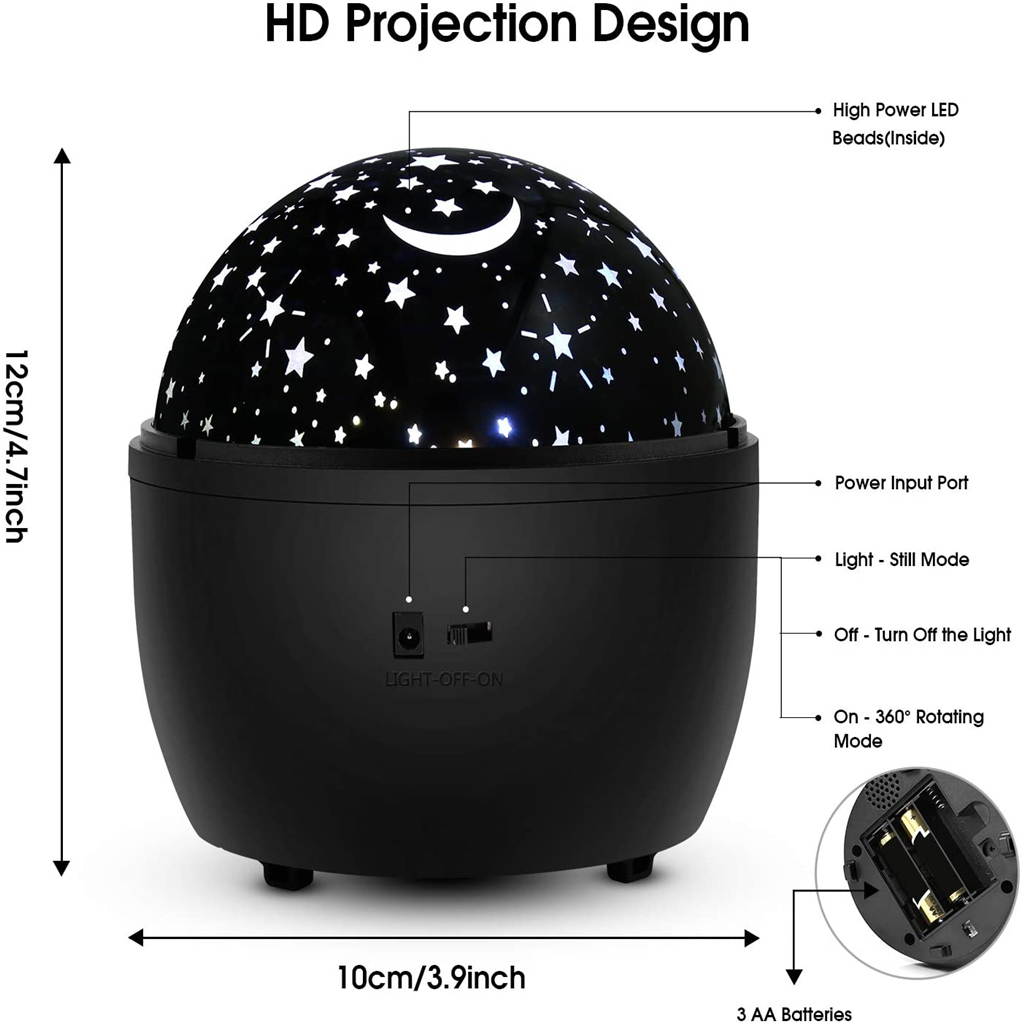 Star Night Light Projector For Kids Starry Sky Projector Light With 360 Degree Rotating Color Changing Nursery Lamp