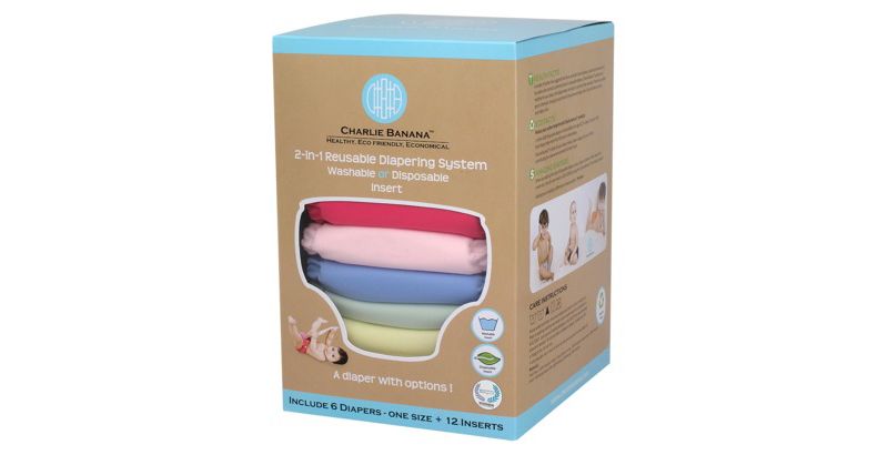 Charlie Banana Reusable All-in-One Diaper - 6pk