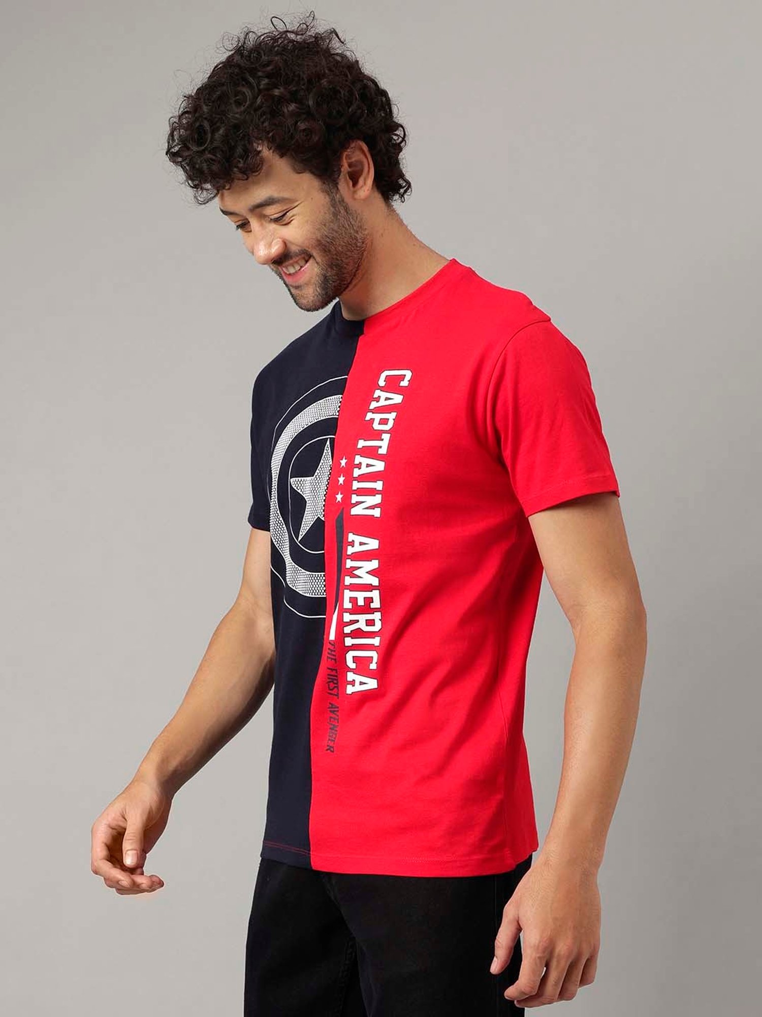 Free Authority Multicolor Regular Fit Avengers Printed Crew T-Shirt - Pack of 2