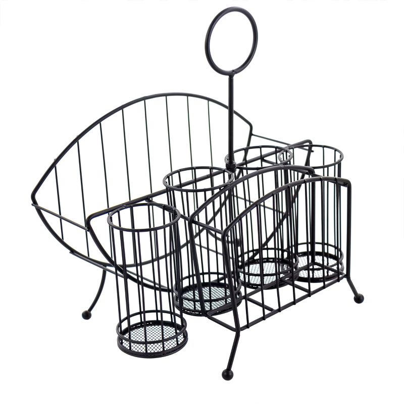 Gibson Home Central Park 11.8 Inch Iron Utensil Caddy in Black