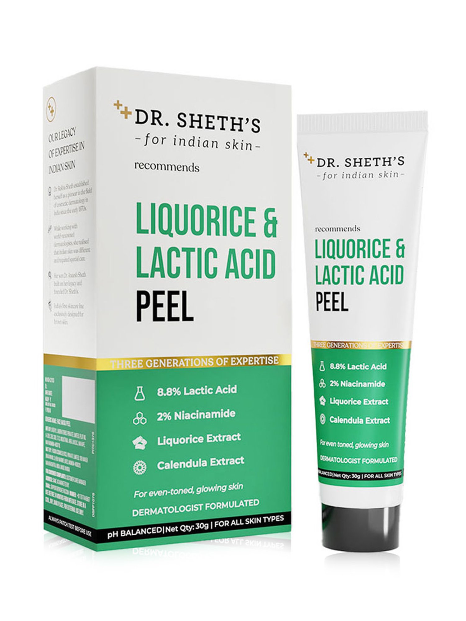 Dr. Sheth's Liquorice & Lactic Acid Peel - 30 gm