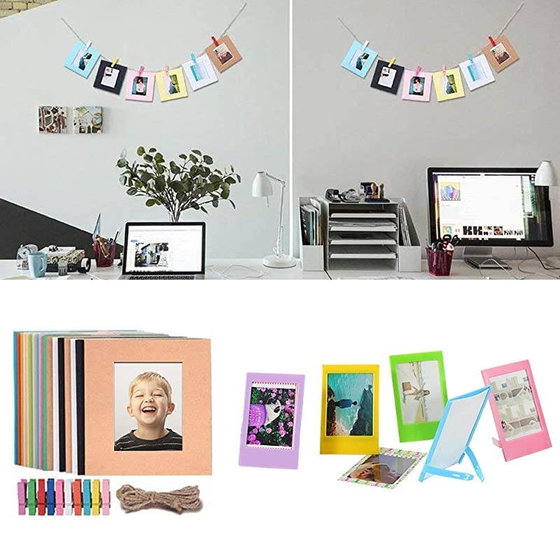 Instant Camera Accessories Bundle Compatible for Fujifilm Instax Mini 9/ Mini 8+/ Mini 8 Instant Film Camera. Includes Camera Case, Album, Frame, Stickers, Strap,etc - Blue Paint