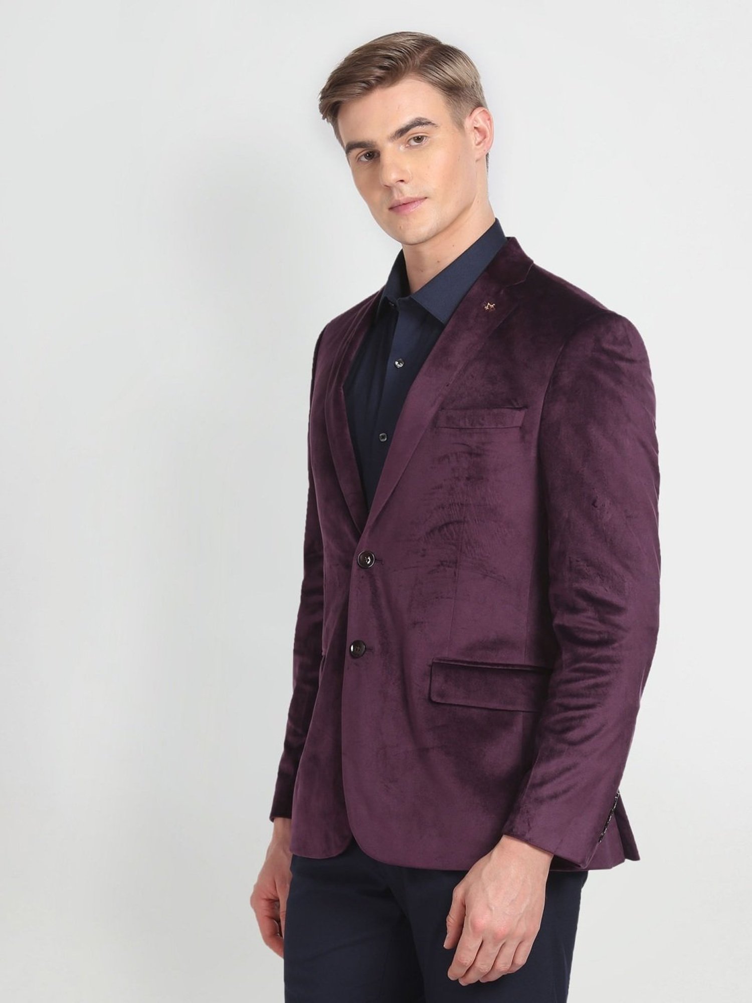 Arrow Maroon Regular Fit Blazer
