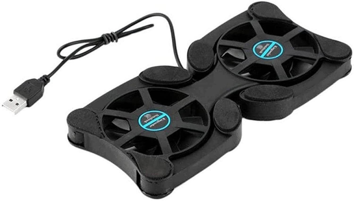 RGB Laptop Cooling Pad with 6 Quiet LED Fans 5 Heights Adjustable and Phone Stand, Dual USB Ports Gaming Laptop Cooler for 11"-18" Gaming Laptops (Blue)