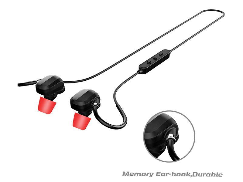 Tritina Bluetooth Earphone - Sport Headphones with MIC - Designed Noise Cancelling Sport Earphone For Iphone,Smartphone + Comfortable Memory Earbuds Stereo Sound,Running,Jogging,Riding --- (Black)